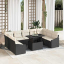 vidaXL Garden Sofa Set with Cushion Storage 10 pcs Black and Cream
