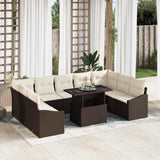 vidaXL Garden Sofa Set with Cushion Storage 10 pcs Black and Cream