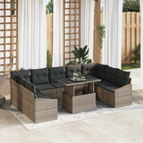 vidaXL Garden Sofa Set with Cushion Storage 10 pcs Black and Cream