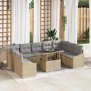 vidaXL Garden Sofa Set with Cushion Storage 10 pcs Black and Cream