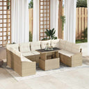 vidaXL Garden Sofa Set with Cushion Storage 10 pcs Black and Cream