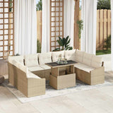 vidaXL Garden Sofa Set with Cushion Storage 10 pcs Black and Cream