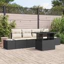 vidaXL Garden Sofa Set with Cushion and Storage 5 pcs Black and Cream