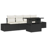 vidaXL Garden Sofa Set with Cushion and Storage 5 pcs Black and Cream