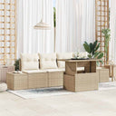 vidaXL Garden Sofa Set with Cushion and Storage 5 pcs Black and Cream