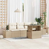 vidaXL Garden Sofa Set with Cushion and Storage 5 pcs Black and Cream