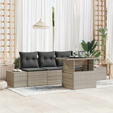 vidaXL Garden Sofa Set with Cushion and Storage 5 pcs Black and Cream