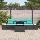 vidaXL Tuinbank Set 5 st 4-Aantal zitplaatsen Bruin en Rood