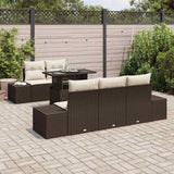 vidaXL Tuinbank Set met kussen met opslag 6 pcs Zwart en Crème