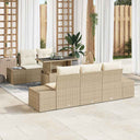 vidaXL Tuinbank Set met kussen met opslag 6 pcs Zwart en Crème