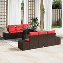vidaXL Garden Bench Set 7 pcs 6-Seater Brown and Red