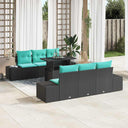 vidaXL Garden Bench Set 7 pcs 6-Seater Brown and Red