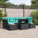 vidaXL Garden Bench Set 7 pcs 6-Seater Brown and Red