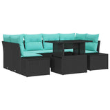 vidaXL Garden Bench Set 7 pcs 6-Seater Brown and Red