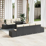 vidaXL Garden Bench Set with Cushion 8 pcs Black and Cream
