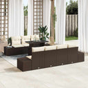vidaXL Garden Bench Set with Cushion 8 pcs Black and Cream