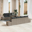 vidaXL Garden Bench Set with Cushion 8 pcs Black and Cream