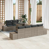 vidaXL Garden Bench Set with Cushion 8 pcs Black and Cream
