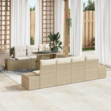 vidaXL Garden Bench Set with Cushion 8 pcs Black and Cream