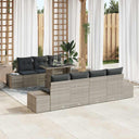 vidaXL Garden Bench Set with Cushion 8 pcs Black and Cream