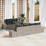 vidaXL Garden Bench Set with Cushion 8 pcs Black and Cream