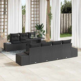 vidaXL Garden Bench Set with Cushion 8 pcs Black and Cream