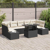 vidaXL Tuinbank Set met kussen 8 pcs Zwart en Crème
