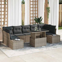vidaXL Tuinbank Set met kussen 8 pcs Zwart en Crème