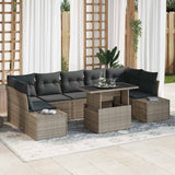 vidaXL Tuinbank Set met kussen 8 pcs Zwart en Crème