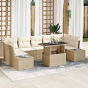 vidaXL Tuinbank Set met kussen 8 pcs Zwart en Crème
