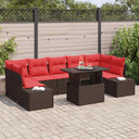 vidaXL Garden Bench Set 8 pcs 7-Seater Brown and Red