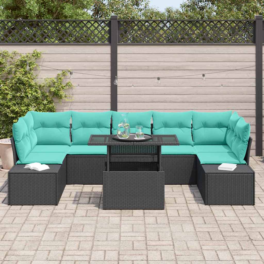 vidaXL Garden Bench Set 8 pcs 7-Seater Brown and Red
