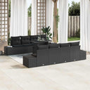 vidaXL Tuinbank Set met kussen met opslag 9 pcs Zwart en Crème