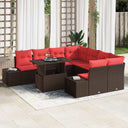 vidaXL Tuinbank Set 9 st Bruin poly rattan