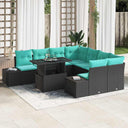 vidaXL Tuinbank Set 9 st Bruin poly rattan