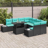 vidaXL Tuinbank Set 9 st Bruin poly rattan