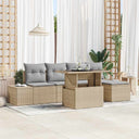 vidaXL Tuinbank Set met opslag 6 pcs Zwart Poly rattan