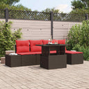 vidaXL Tuinbank Set 6 st Bruin poly rattan