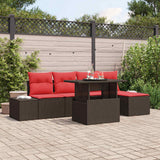 vidaXL Tuinbank Set 6 st Bruin poly rattan