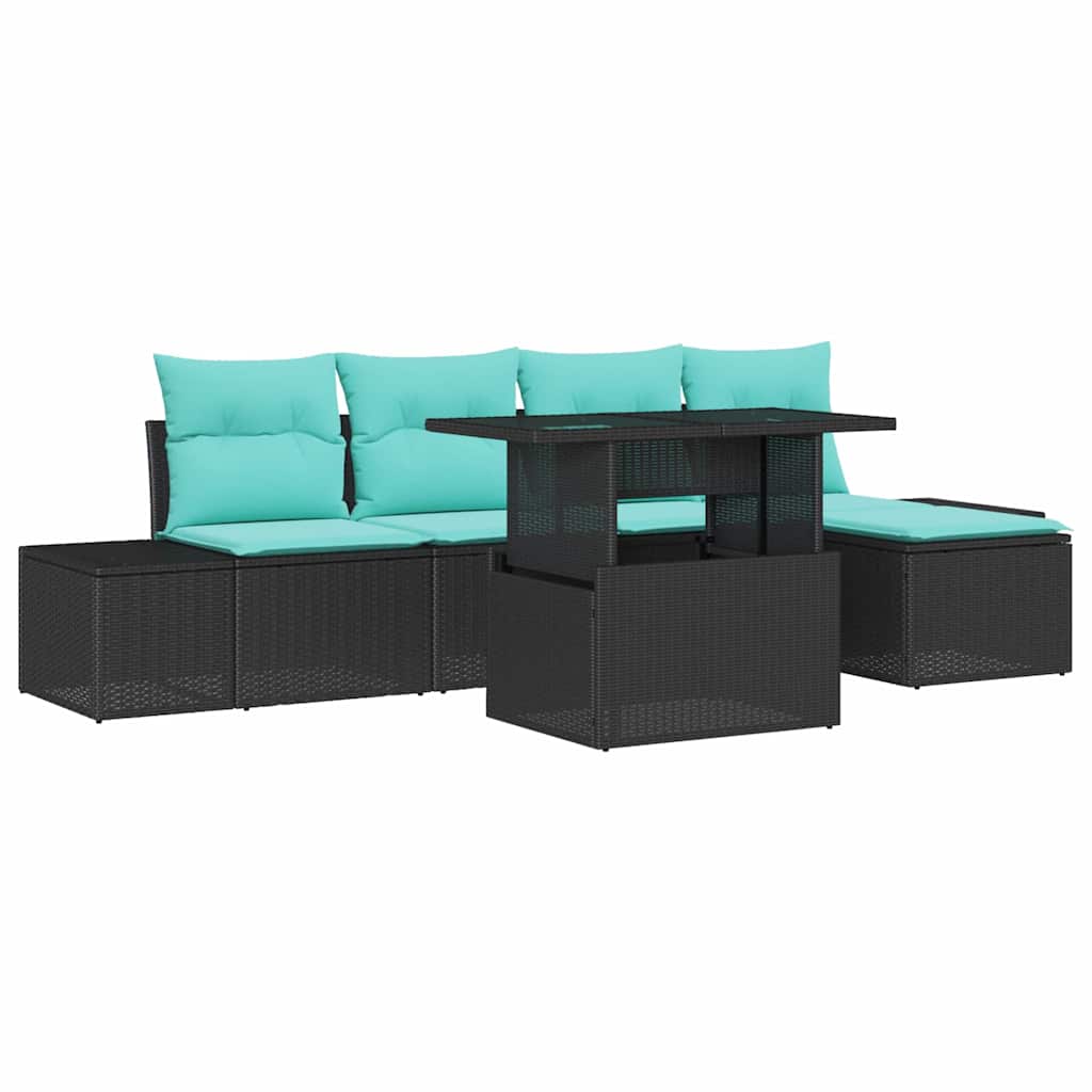 vidaXL Tuinbank Set 6 st Bruin poly rattan