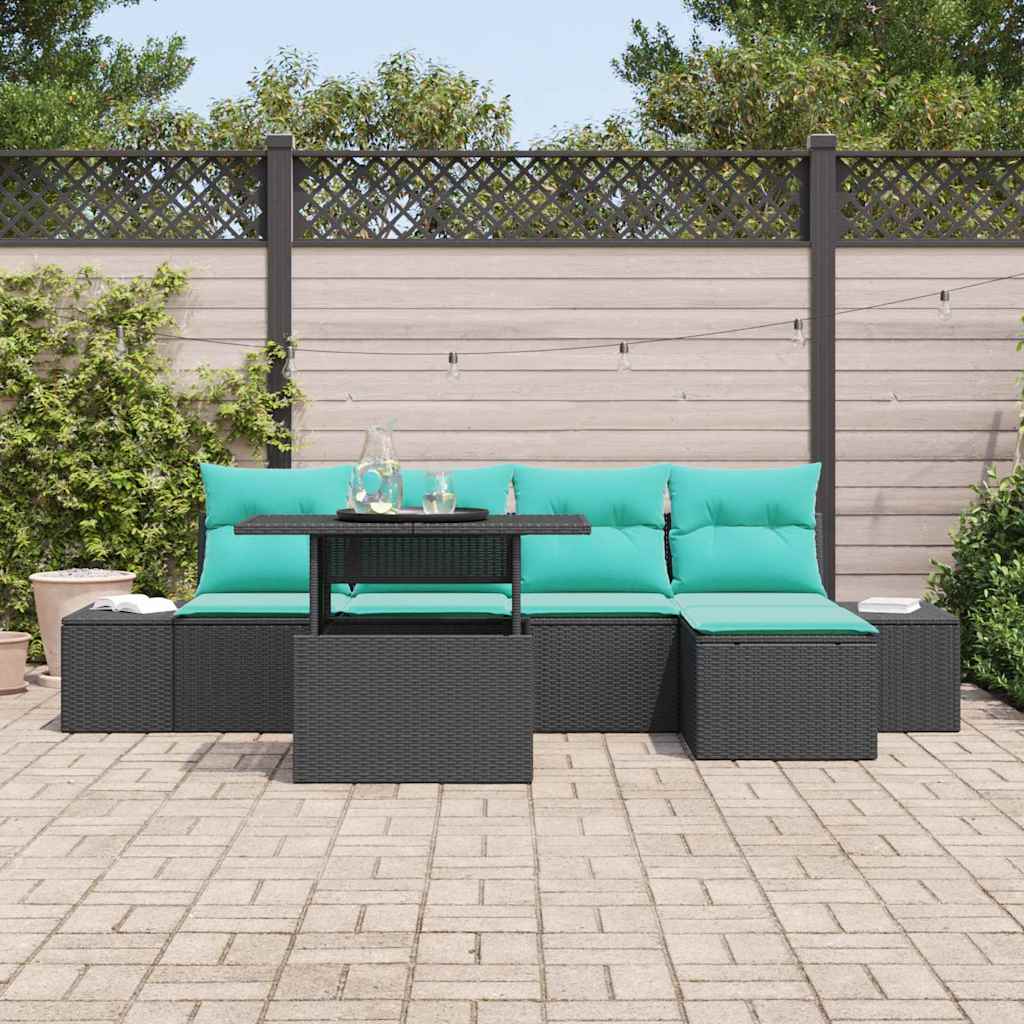 vidaXL Tuinbank Set 6 st Bruin poly rattan