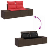 vidaXL Garden Sofa Set 5 Pieces Brown Poly Rattan
