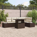 vidaXL Tuinbank Set met opslag 6 pcs Zwart Poly rattan