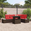 vidaXL Tuinbank Set 6 st Bruin poly rattan
