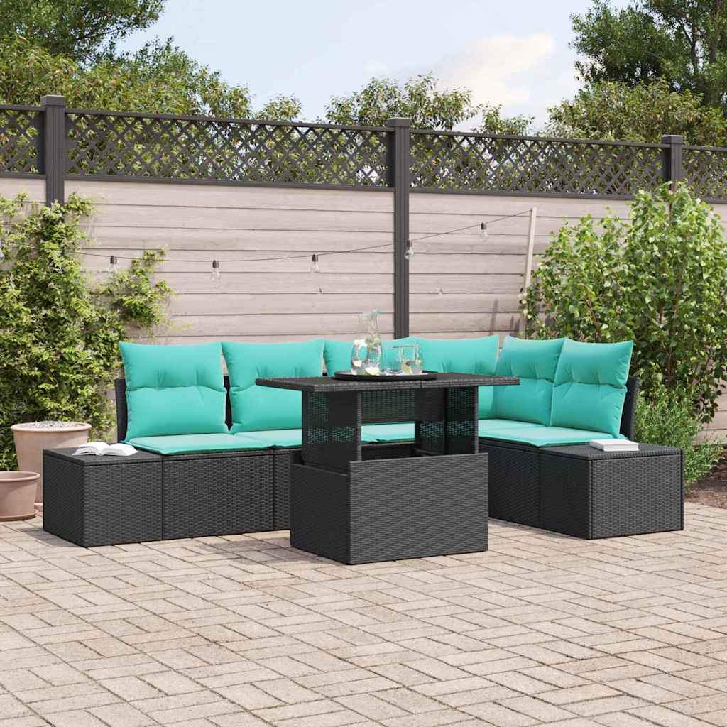 vidaXL Tuinbank Set 6 st Bruin poly rattan