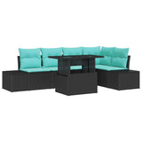 vidaXL Tuinbank Set 6 st Bruin poly rattan