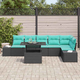 vidaXL Tuinbank Set 7 st Bruin poly rattan