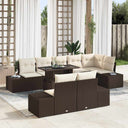 vidaXL Tuinbank Set met opslag 9 pcs Zwart Poly rattan