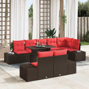 vidaXL Tuinbank Set 9 st Bruin poly rattan