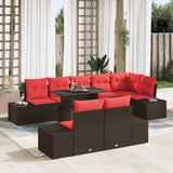 vidaXL Tuinbank Set 9 st Bruin poly rattan